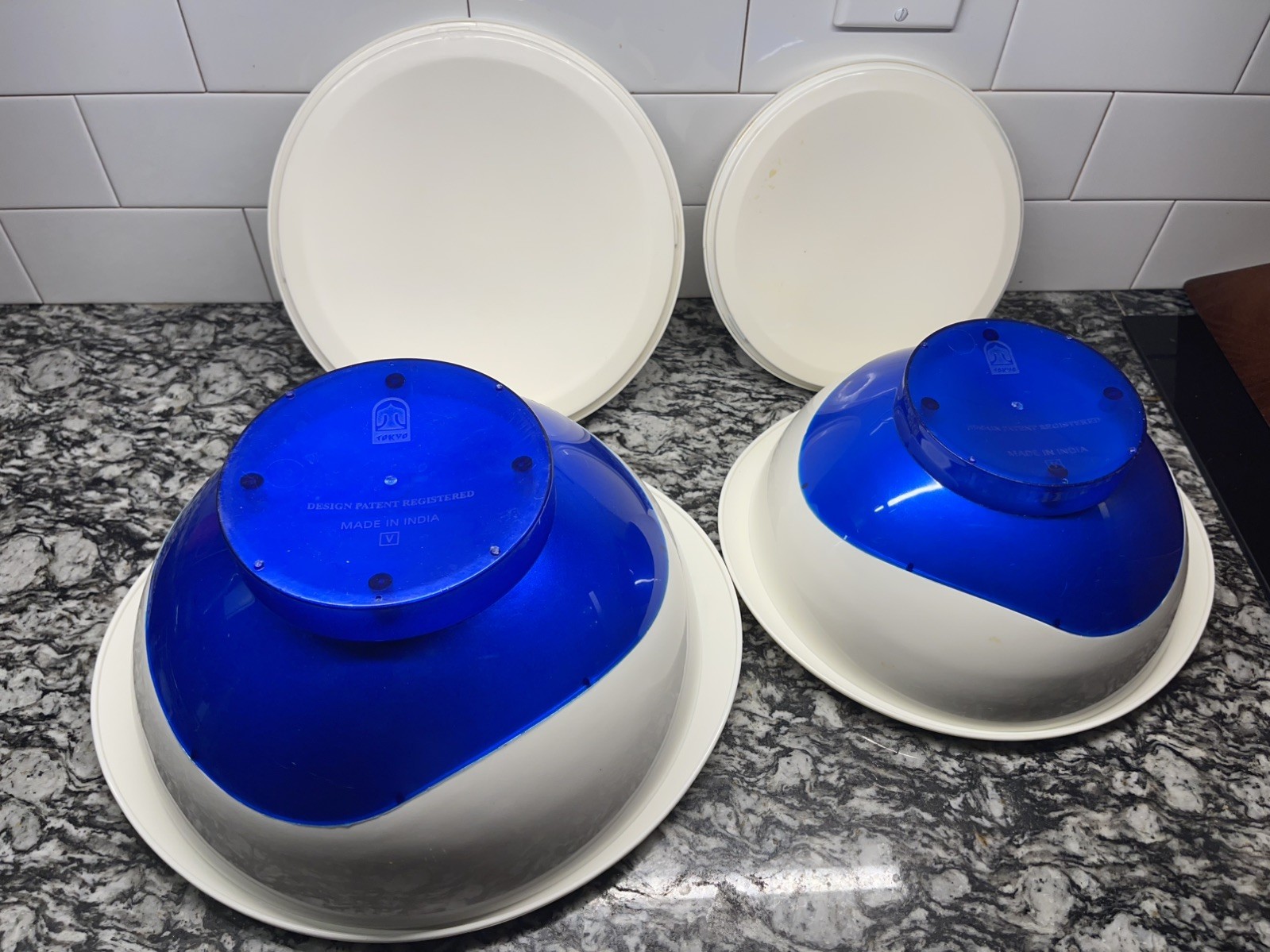 Pinnacle Tokyo Thermo Insulated Food Container Blue & White Pre-Owned Lot Of 2