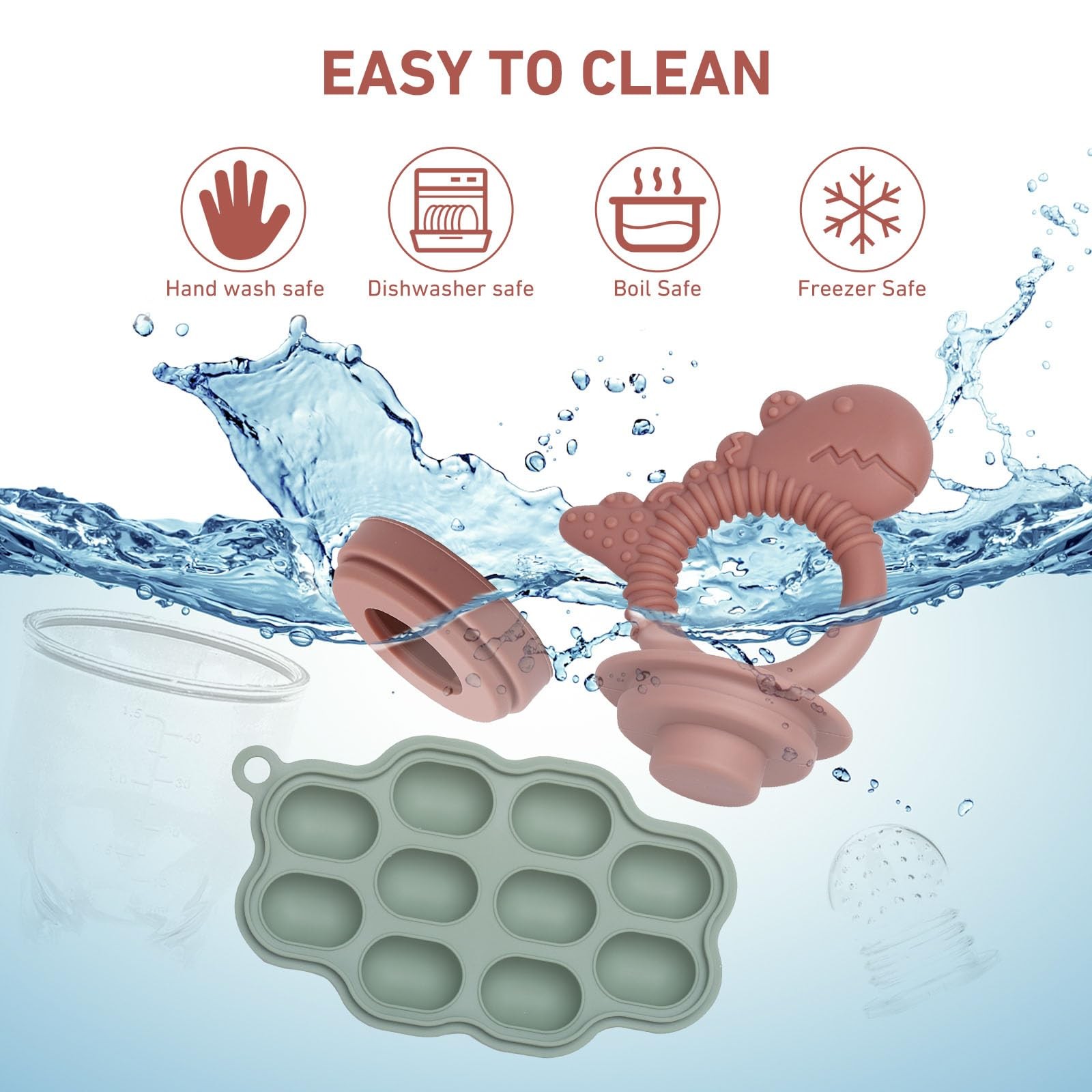 Baby Breastmilk Popsicle Molds & Fruit Feeder Pacifier, Silicone Baby Food Fr…
