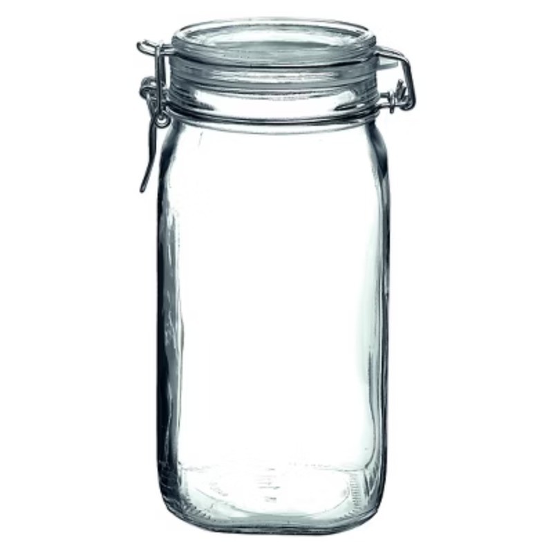 50.75oz Glass Clamp Jar, Hand Wash, Clear, 3.4″ Neck, 8.75″H