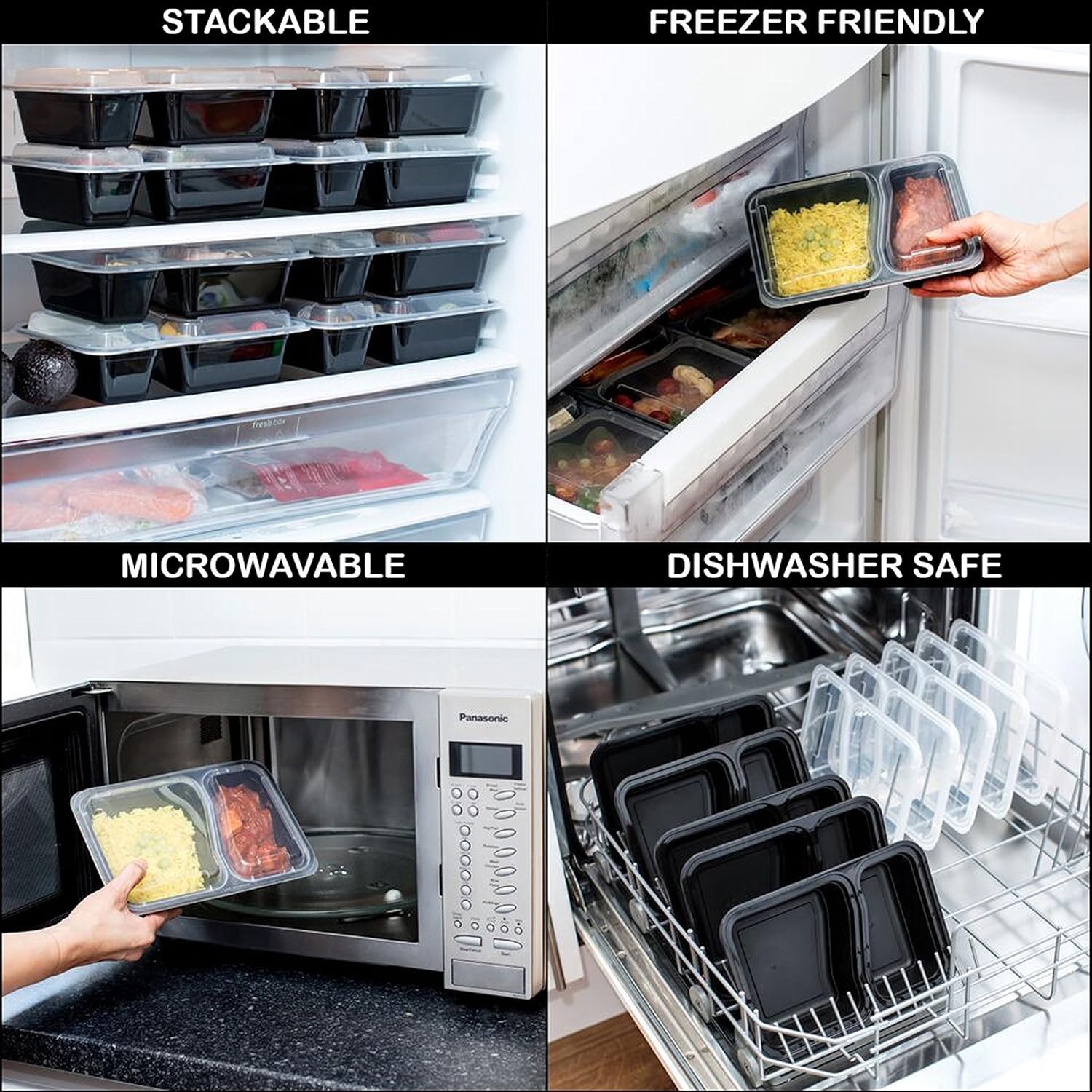 Stackable BPA-Free Food Storage Containers – Perfect for Meal Prep & Leftovers