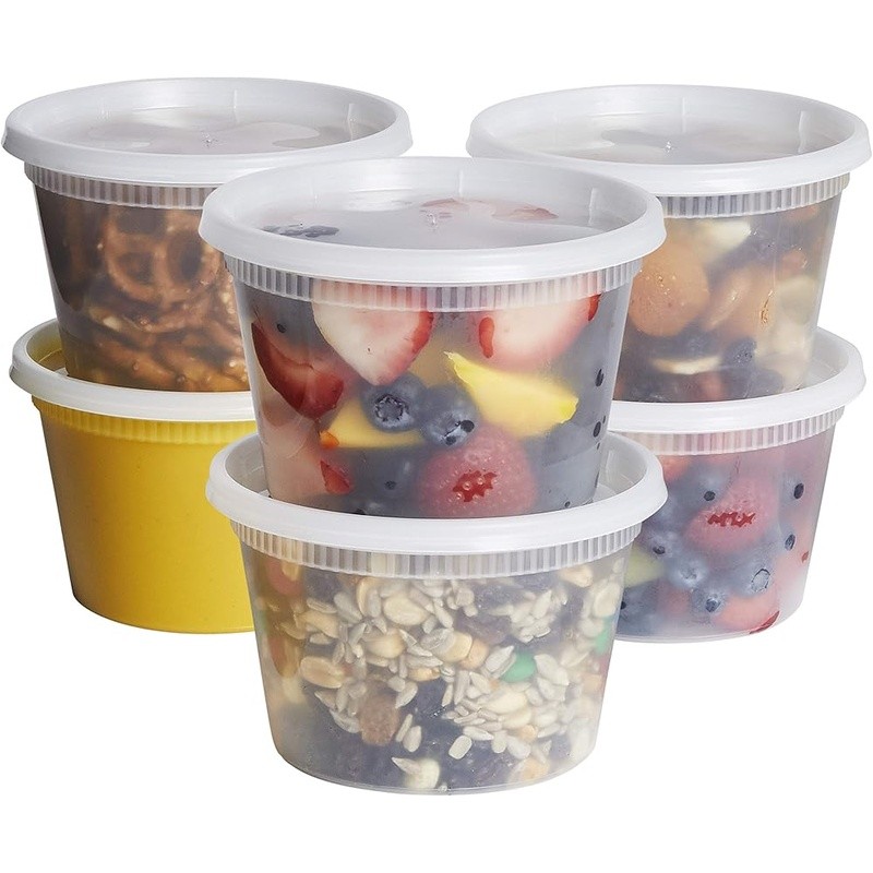 Versatile Deli Containers W/ Lids Meal Prep Takeout Food Storage 48 Pack New