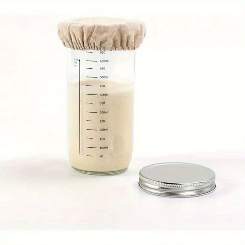 6pcs Cotton Covers for Sourdough Jar Elastic Starter Cloth Fermentation Tool