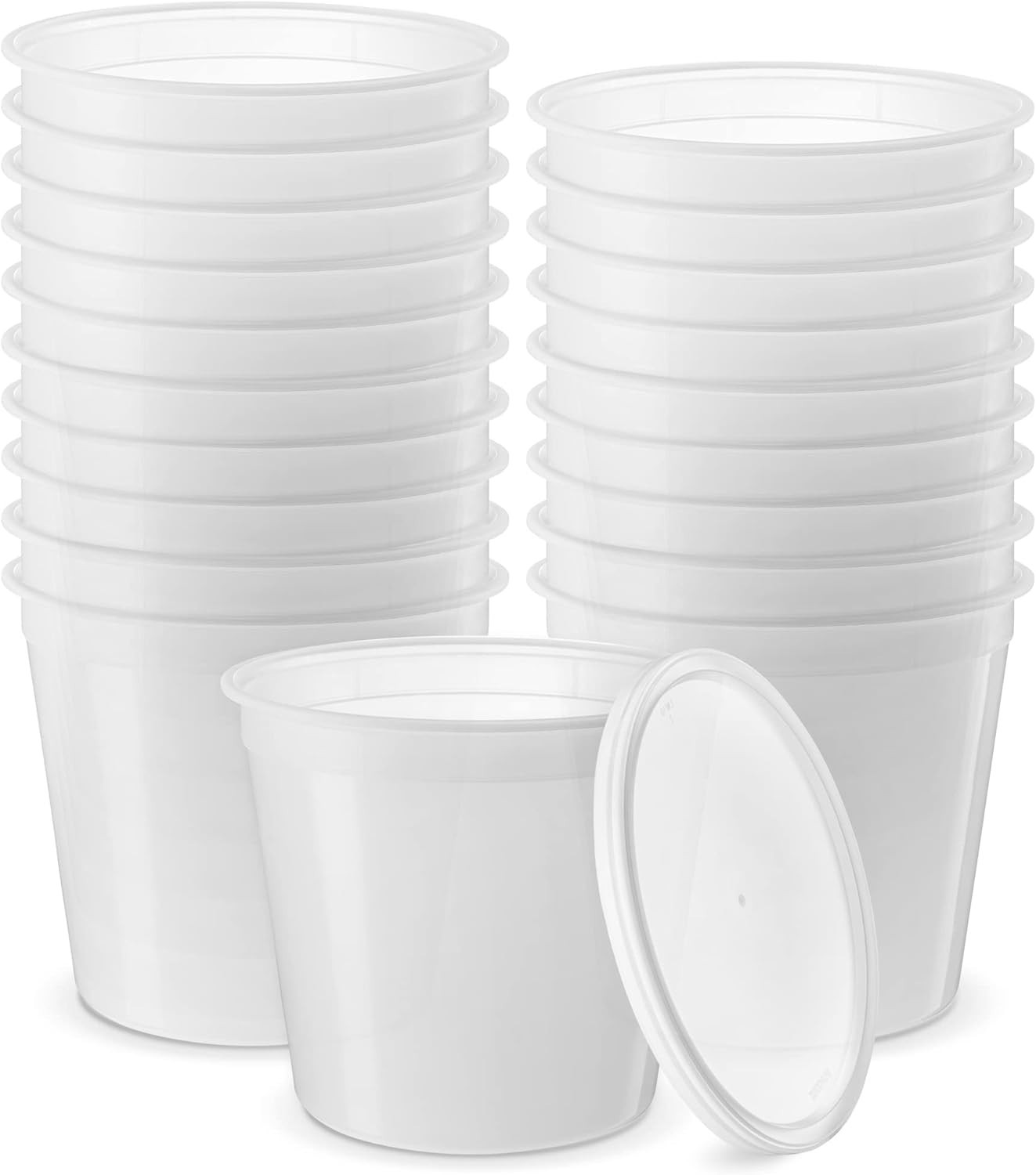 20 Sets 86oz Plastic Deli Food Storage Containers with Lids BPA Free