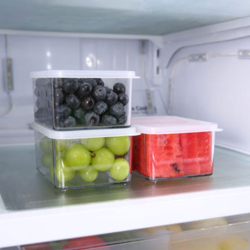 Silicook Refrigerator Food Storage Flat Containers(600ml x 4) with Tray BPA Free