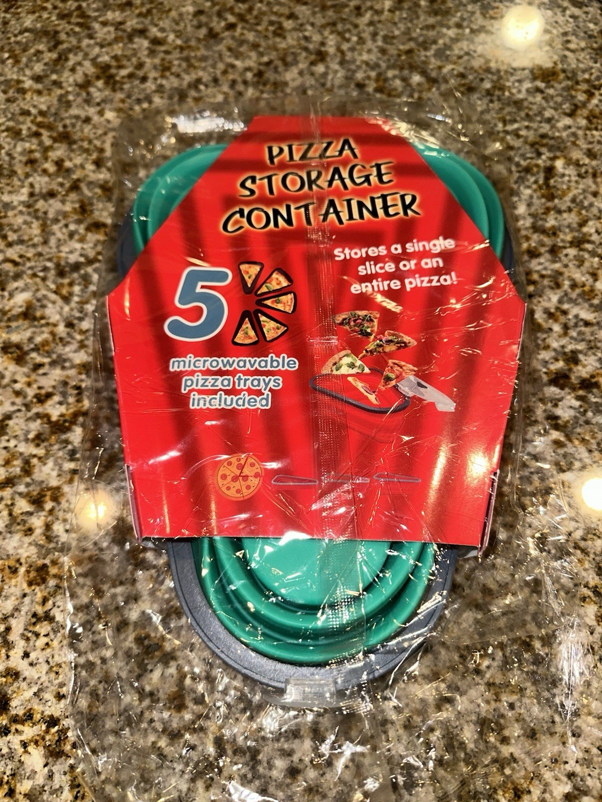 EXPANDABLE SILICONE PIZZA CONTAINER:HIGH QUALITY LEFTOVER PIZZA STORAGE-PORTABLE