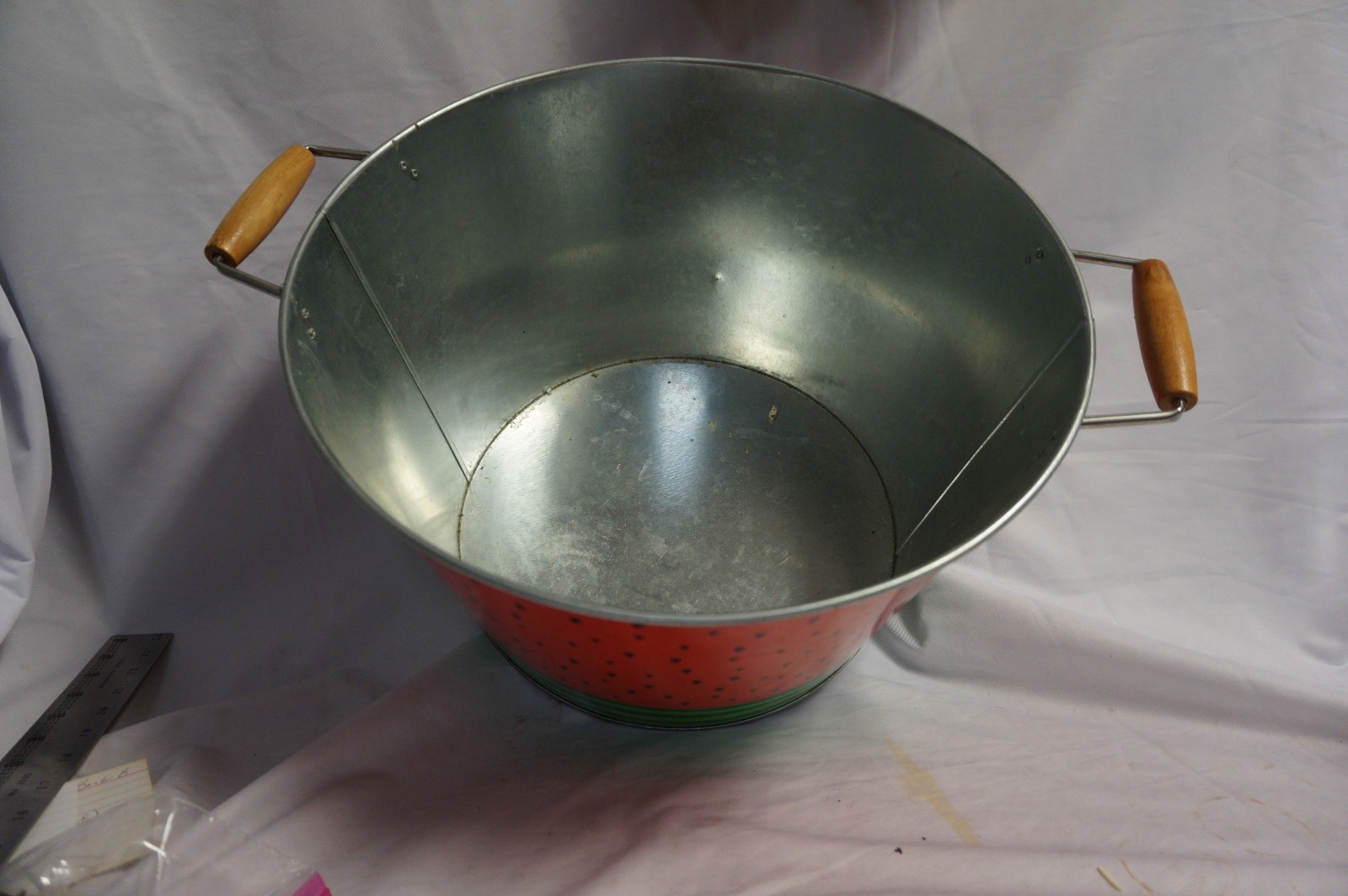 Green and Red Watermelon metal tub for summer picnic ice tub