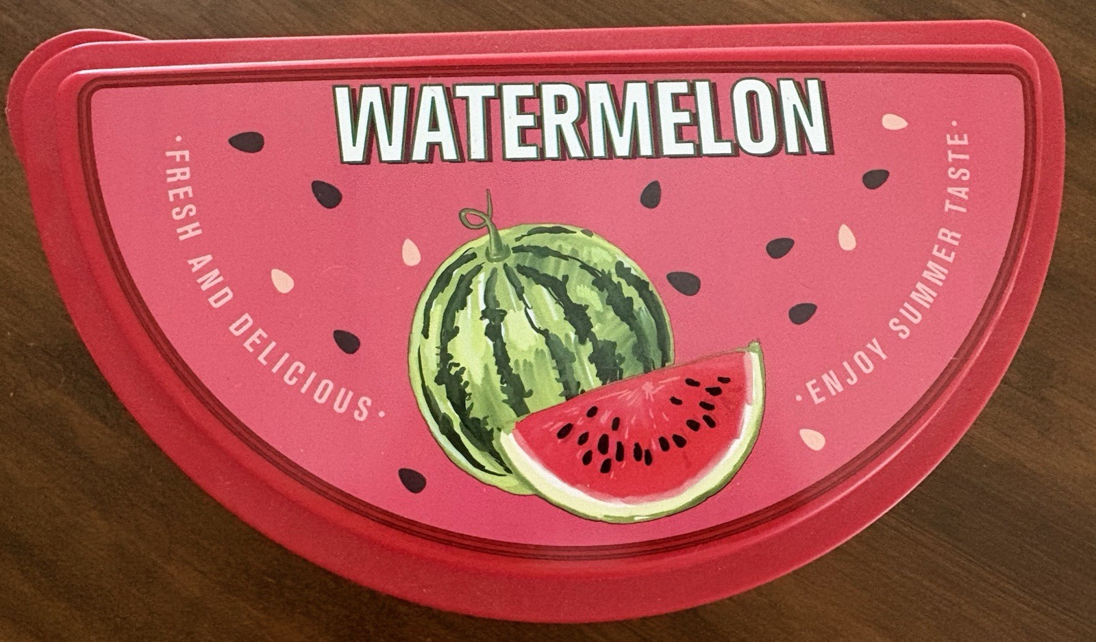 Snip Watermelon Shaped Plastic Food Storage Container Red Green
