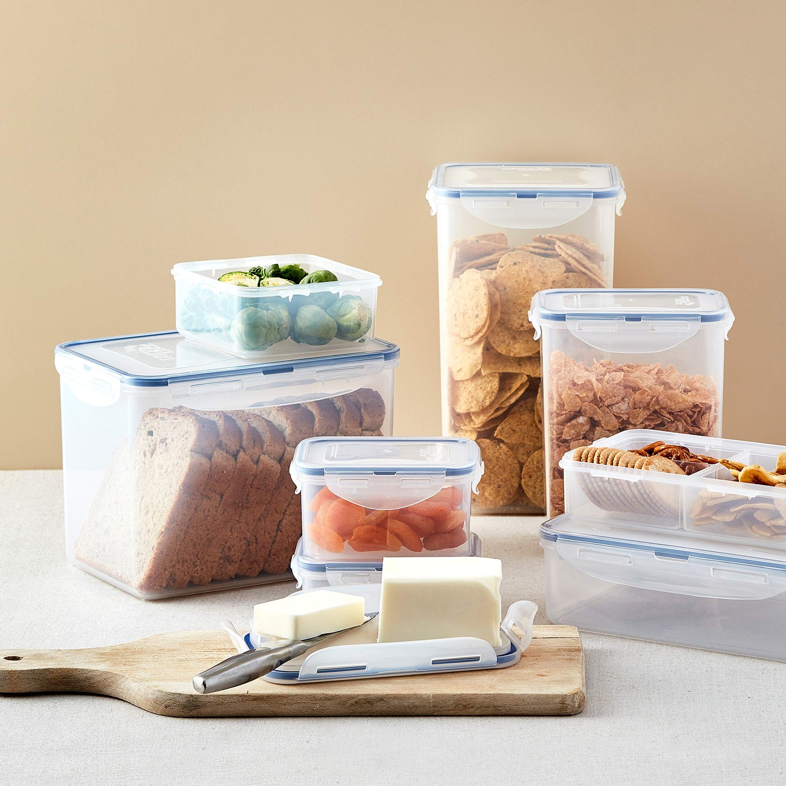 LOCK & LOCK Easy Essentials Food Storage Container Set, 4-Piece -Clear