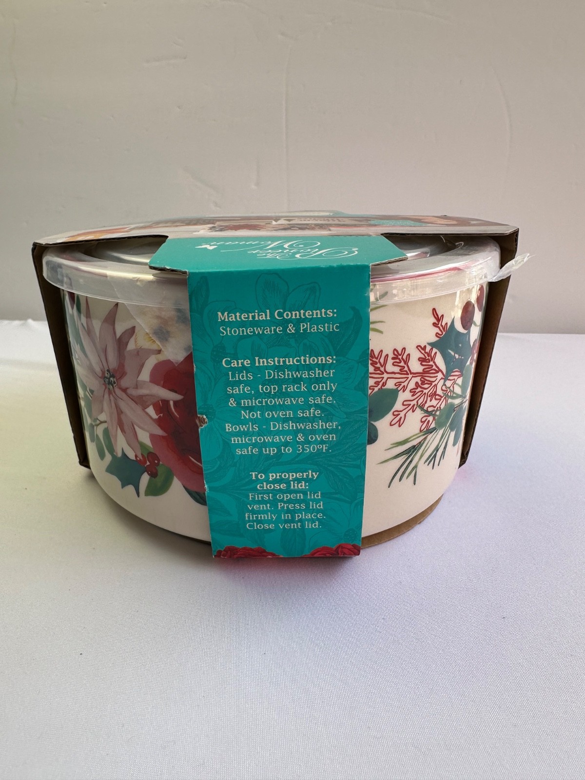 The Pioneer Woman Wishful Winter 6 Piece Round Ceramic Nesting Bowls New