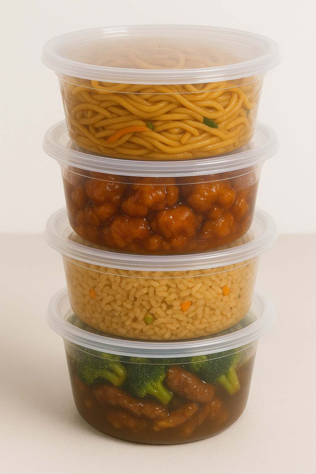 16oz Heavy Duty Round Plastic Food Takeout Containers with Lids 24 sets