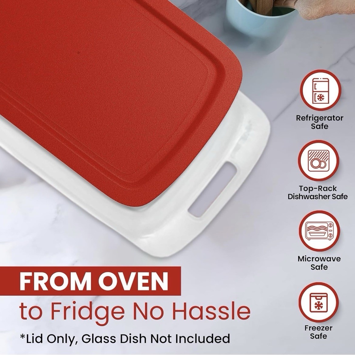 Pyrex Easy Grab C-233-PC Red Plastic Replacement Storage Lid Cover- LID ONLY