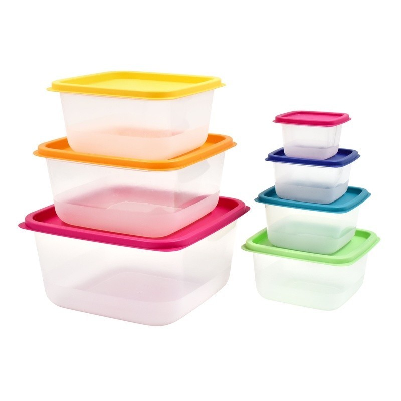 Rainbow Food Storage Container Set Stackable Nestable BPA Free Reusable