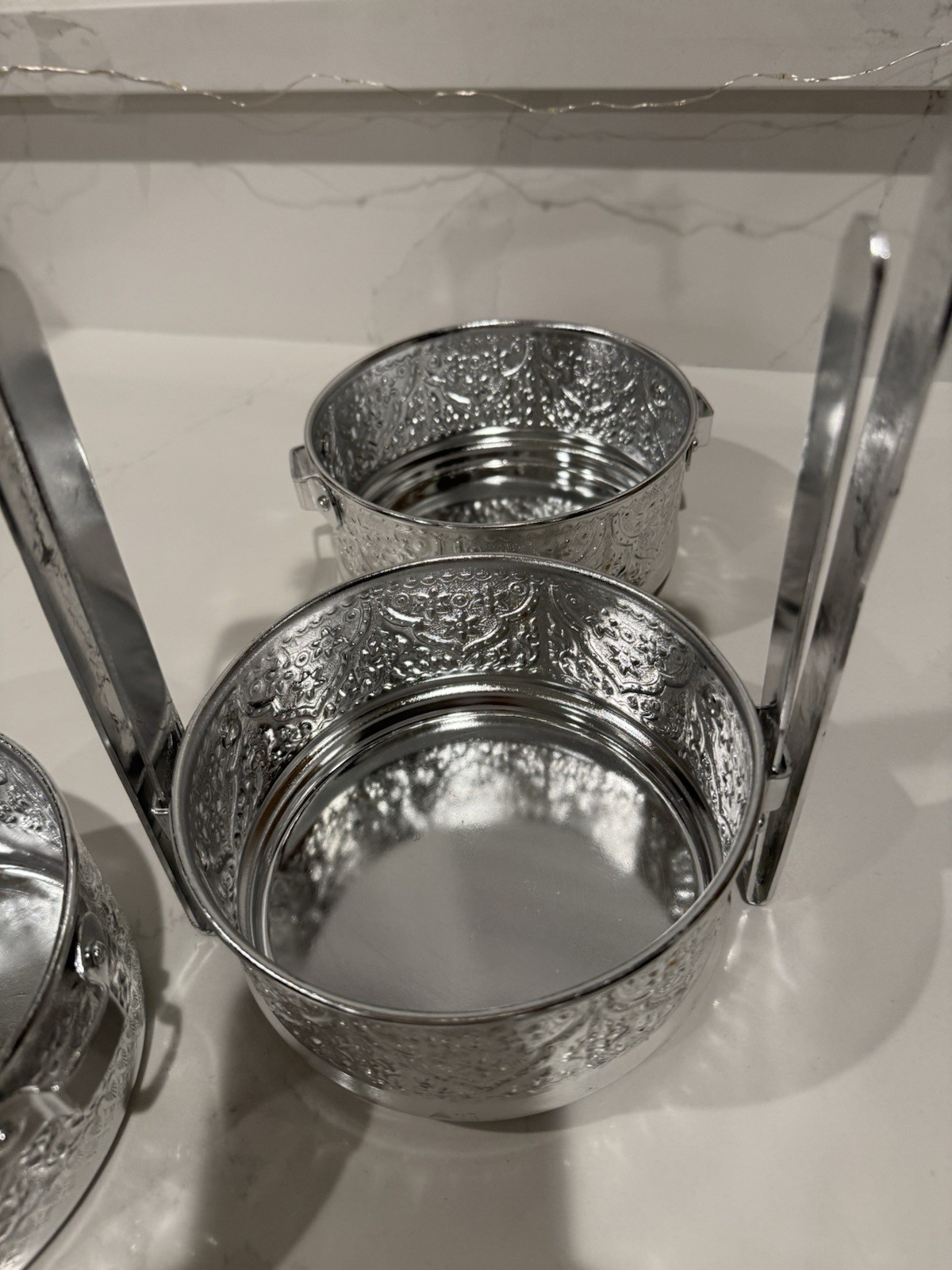 Tiffin Silver Stackable Snack Containers (4 compartments)