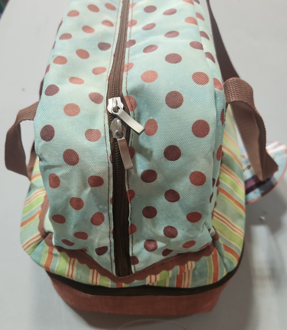 New Potluck Carrier Bag Insulated Thermal Tote Polka Dot Multi-Tier No Dish