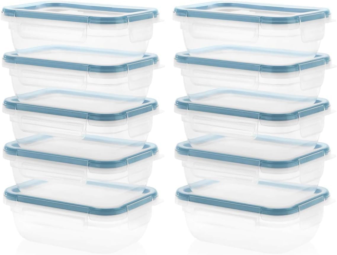 Plastic Total Solution 21-Pack Large Food Storage Containers Set Meal Prep