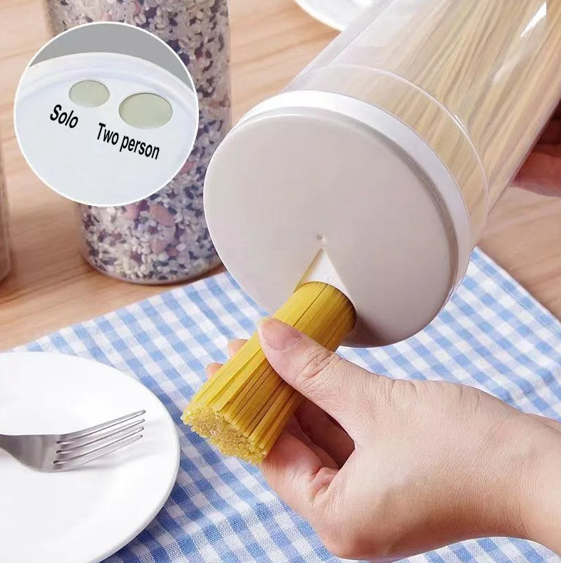 1pc Pasta Storage Container with Locking Lid Food Canister Noodles Sealed Can