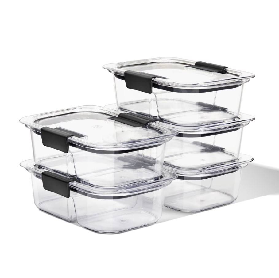 Rubbermaid Brilliance Meal Prep Containers, 2-Compartment Food Storage Container