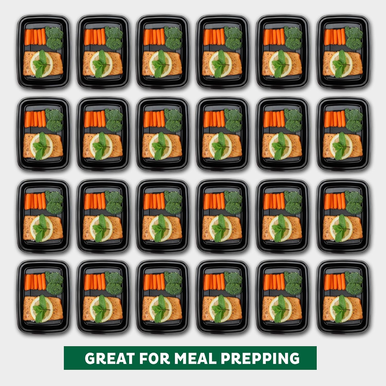 Meal Prep Containers 15 Count (Pack of 1) Compartment Food Storage Containers wi