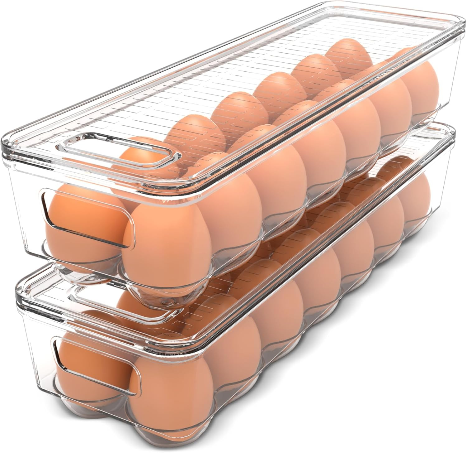 Utopia Home Egg Container with Lid and Handle for Refrigerator Organization- Pac