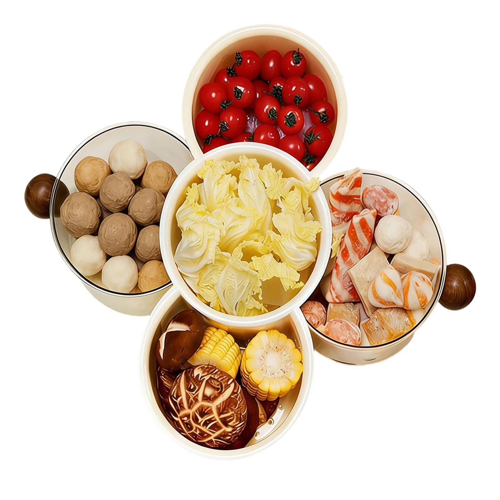 Fruit Storage Stackable 360-Degree Rotating Food Container Snack Storage