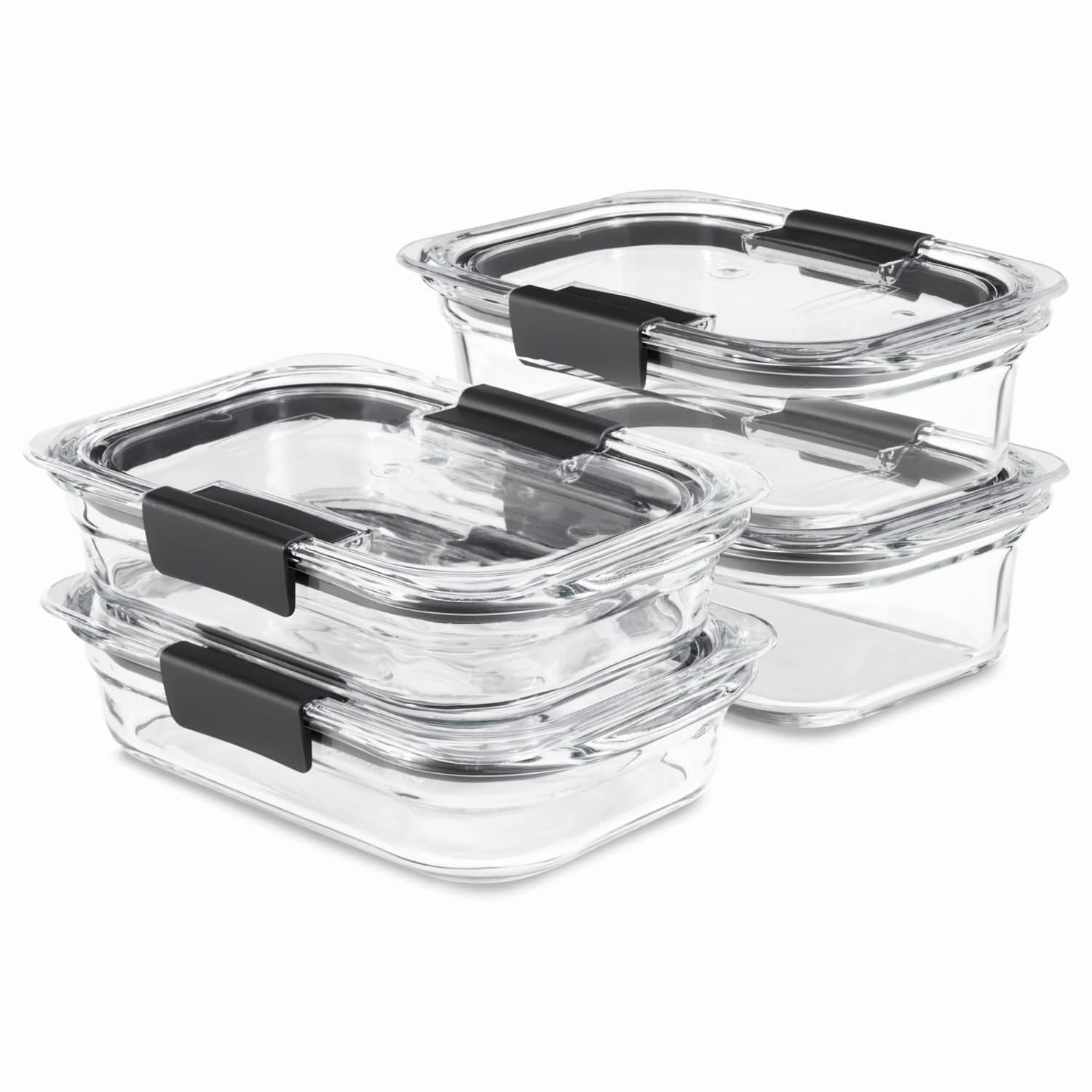 Rubbermaid Brilliance Glass Food Storage Containers Set 4 Lids FREESHIP