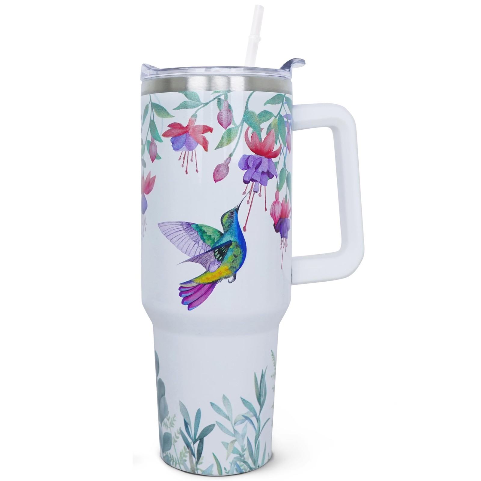 Znyyzyba 40 Oz Tumbler Handle And Straw 40Oz Hummingbird Tumbler Handle
