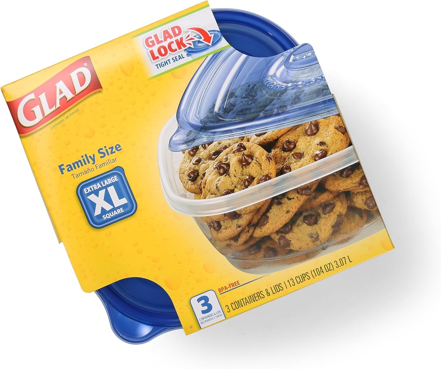 Family Size 104 oz Food Storage Containers – Snap Lid, Dishwasher Safe, 3 Count