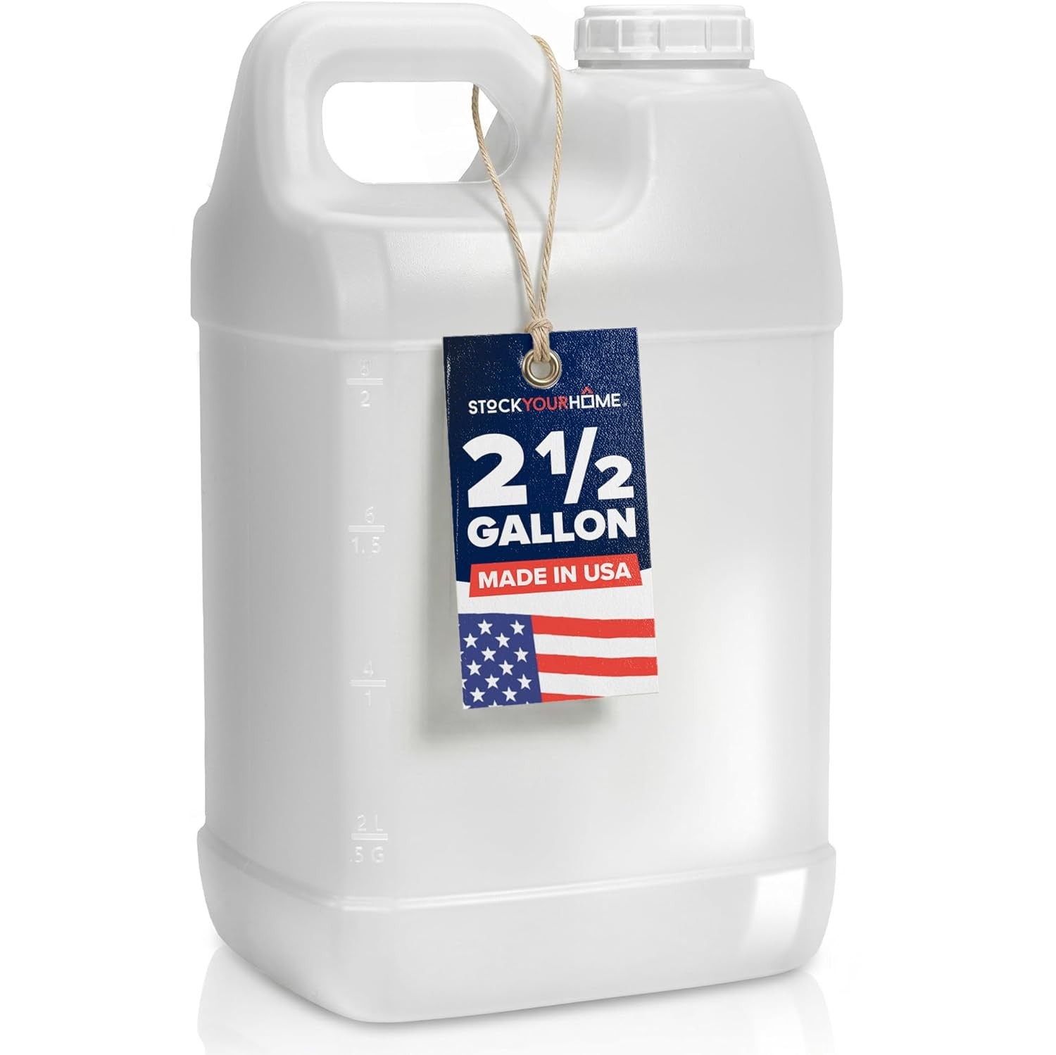 Heavy Duty 2.5 Gallon USA Made HDPE Large Water Carboy Oil Jug Container