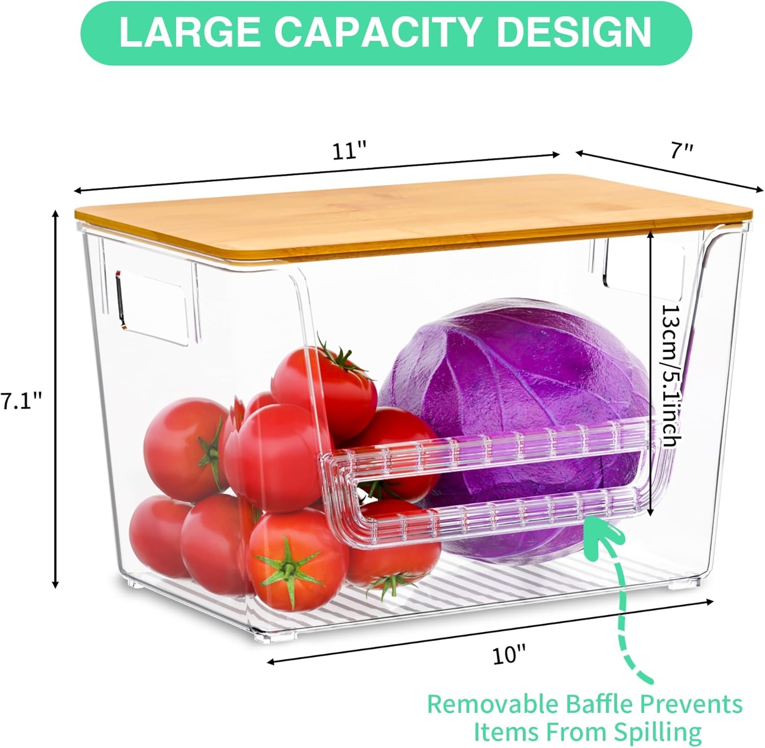 2 Set Pantry Organizers,Stackable Potato & Onion Storage Bins W/ Bamboo