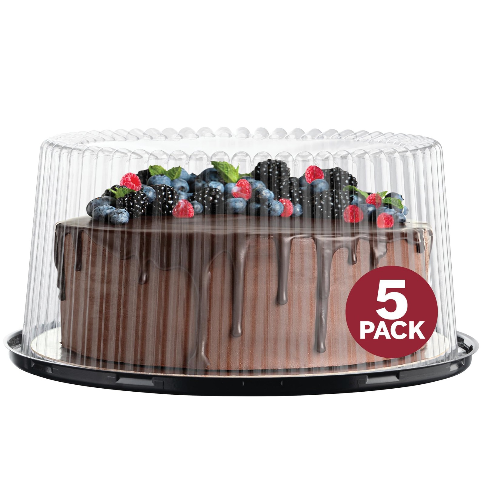 10 – 11″ Plastic Disposable Cake Containers Carriers With Dome Lids Display
