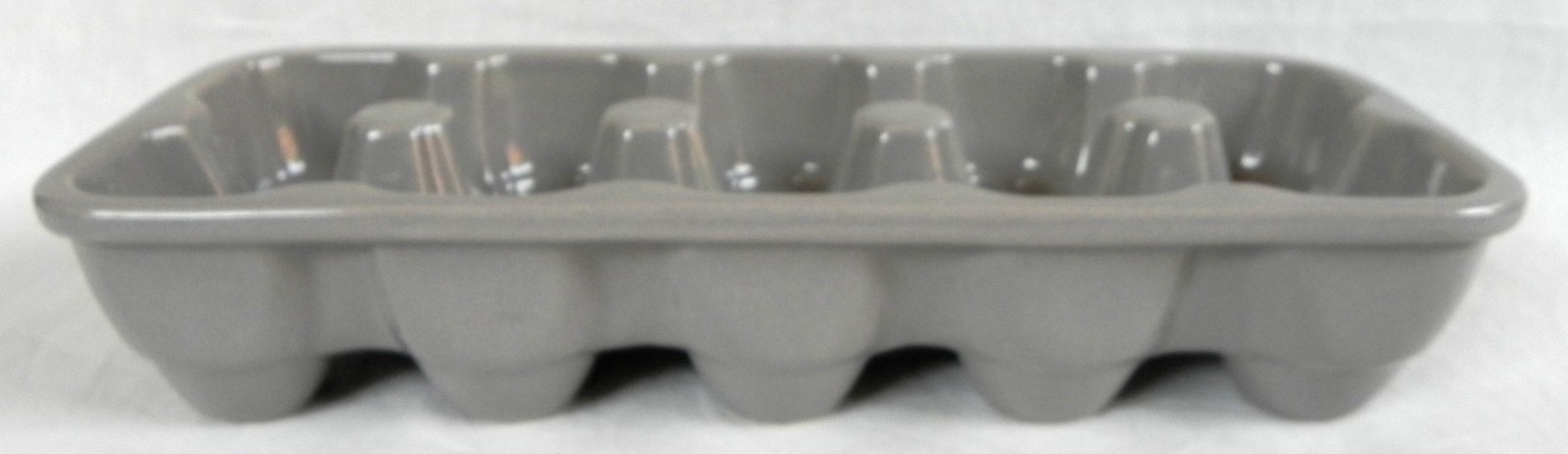 Ceramic Refrigerator Egg Tray, 10 Capacity Holder Keeper, Gray Gloss Finish, Exc