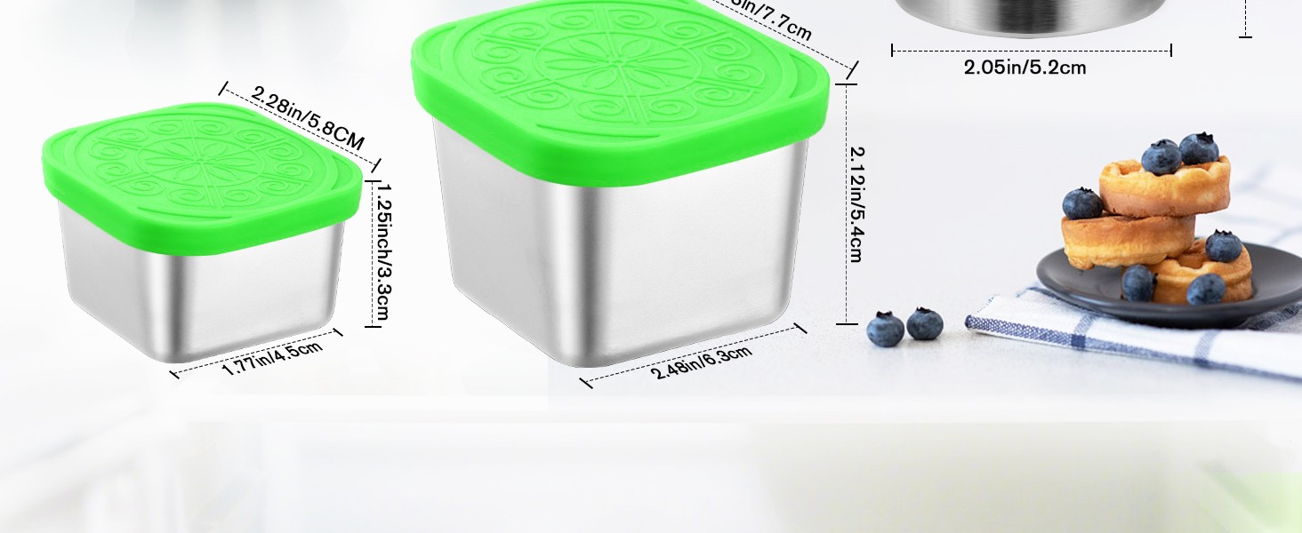 6-Pack Salad Dressing Containers, 1.6 oz Stainless Steel Condiment Containers