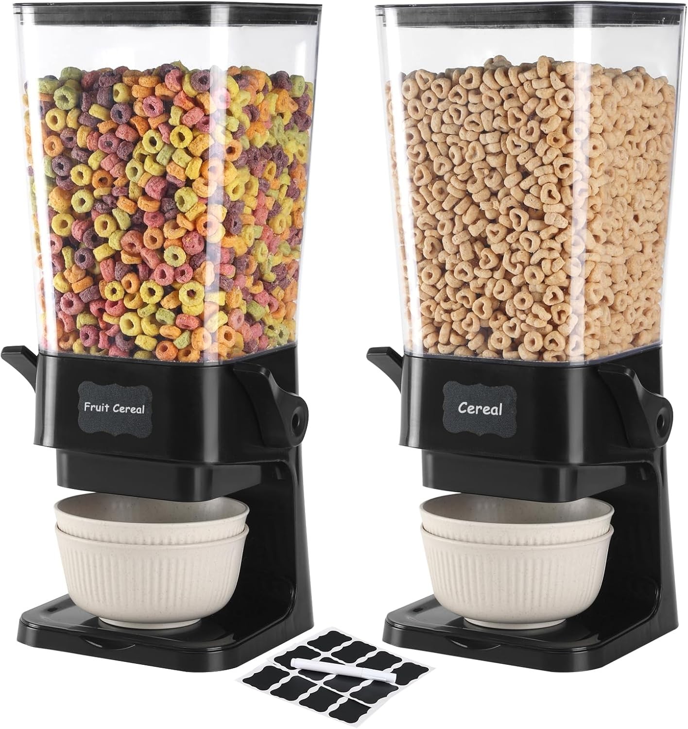 Cereal Dispenser Countertop Food Storage Container Easy Dispense 2 Pack