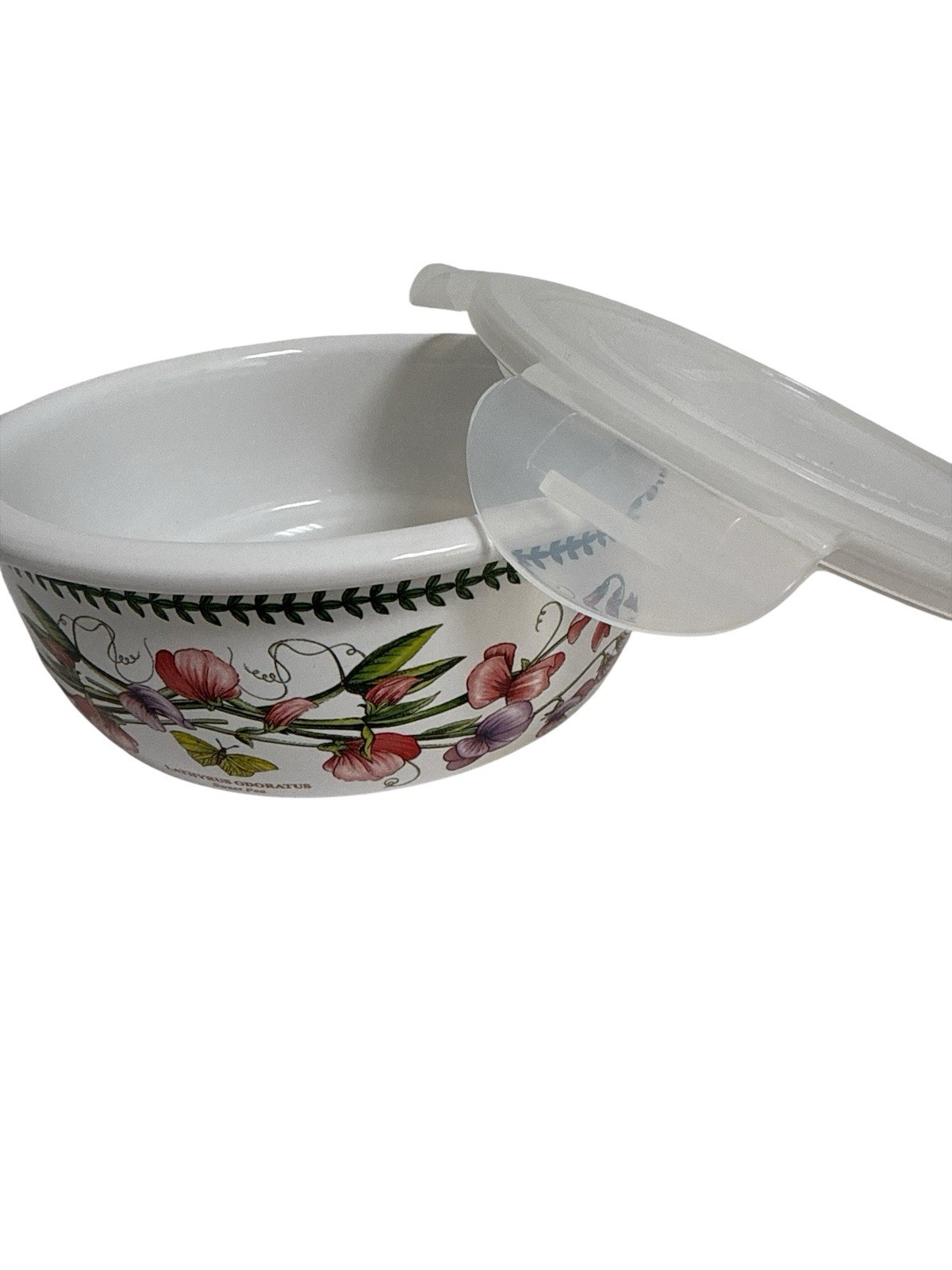 Portmeirion Round Food Storage Container & Snap Lid Botanic Garden Sweet Pea NEW