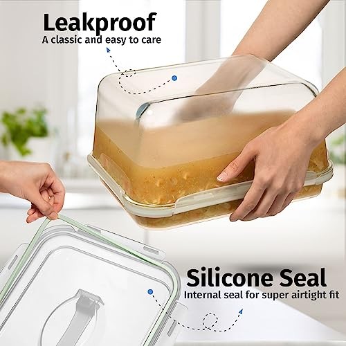 6500 ML / 220 oz / 28 Cup LARGE Glass Food Storage Container with 6500 ml