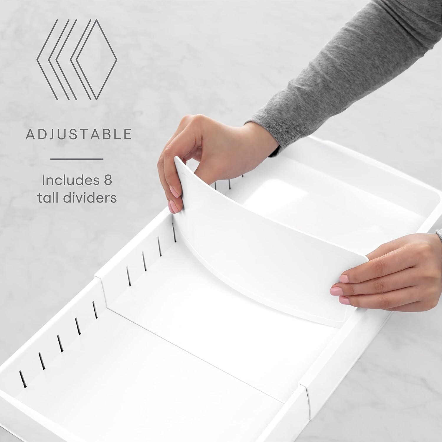 Food Container Lid Organizer, Expandable With Tall Dividers