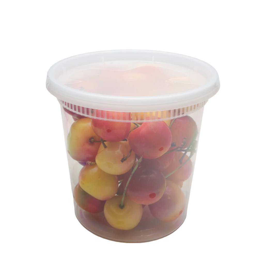 3H US Deli Container with Lid [24 oz – 240Sets] Food Storage Container, Soup Cup