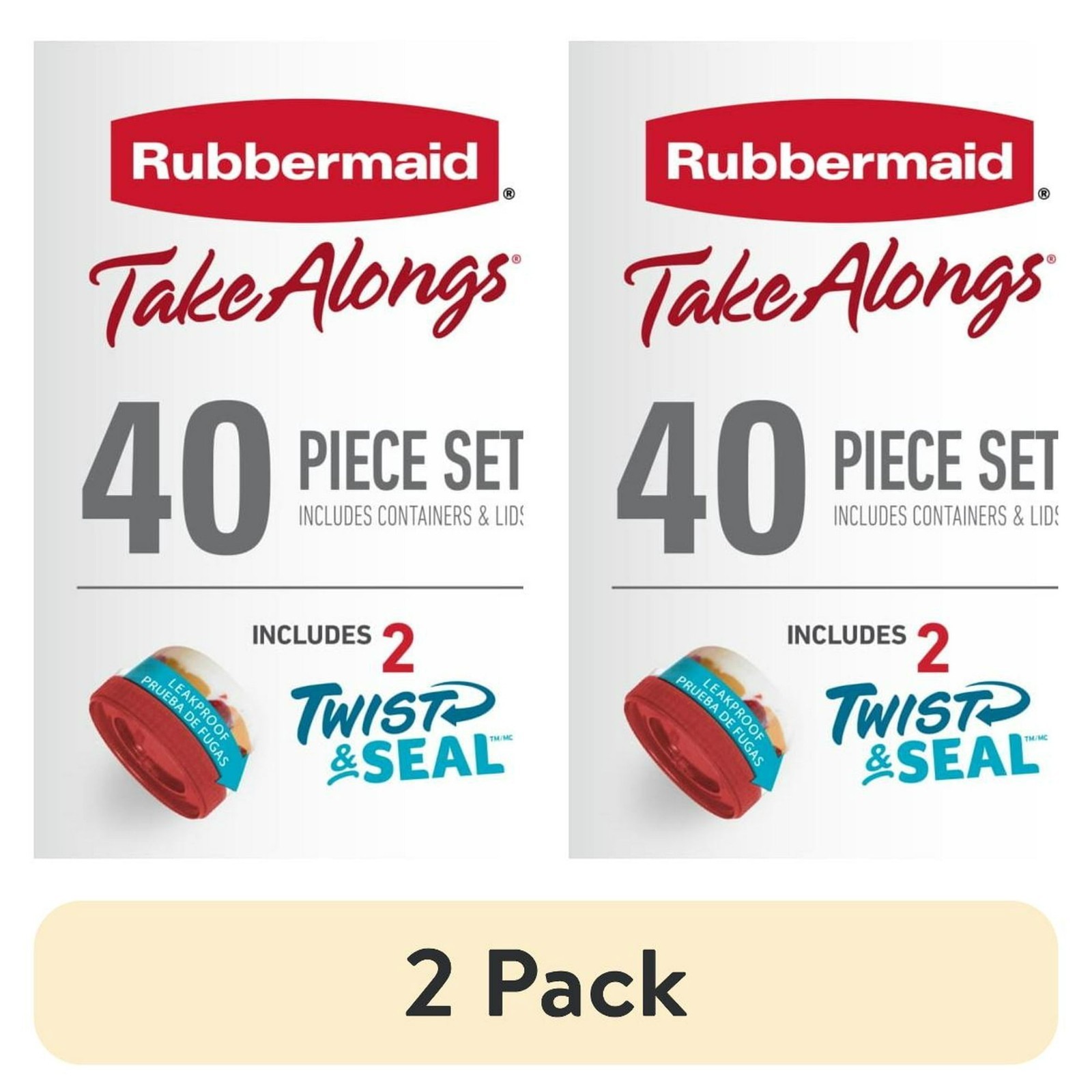 2 Pack Rubbermaid TakeAlongs 40 Pc Food Storage Set FREESHIP