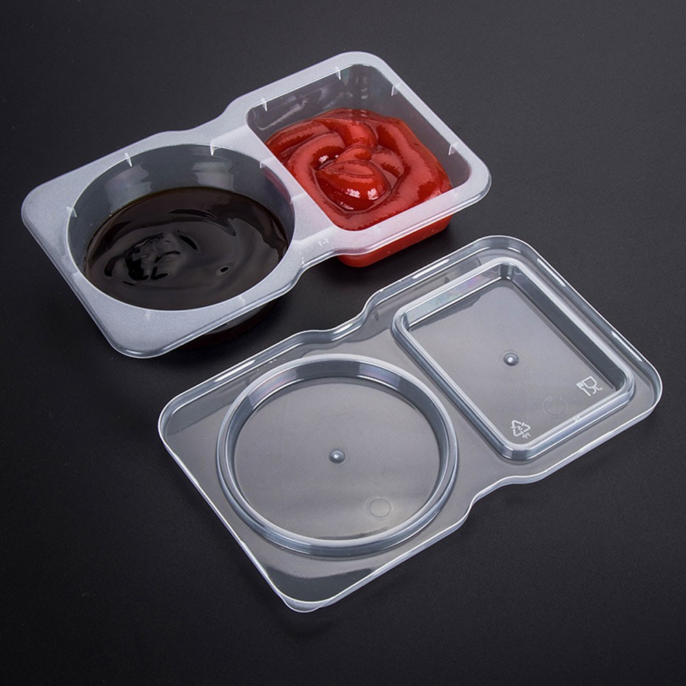 Reusable Snack Containers with Lids, 2 Compartment Snack Pack Containers JQ