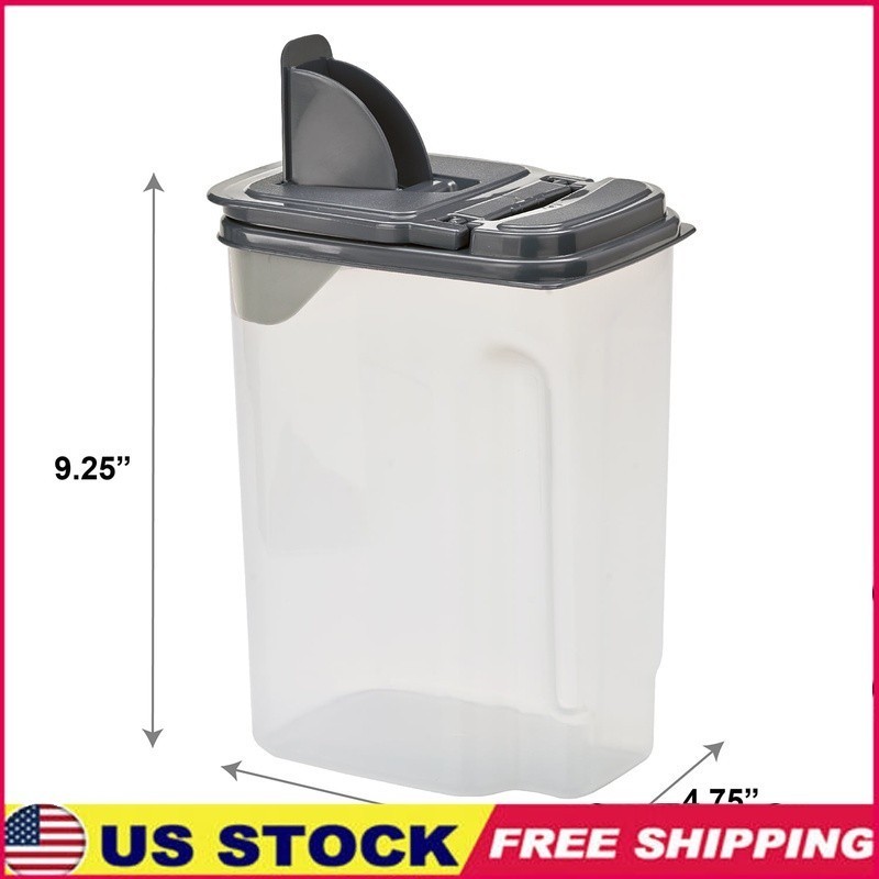 3.5 QT Plastic Food Dispenser Clear Storage Jar Airtight Kitchen Organizer New