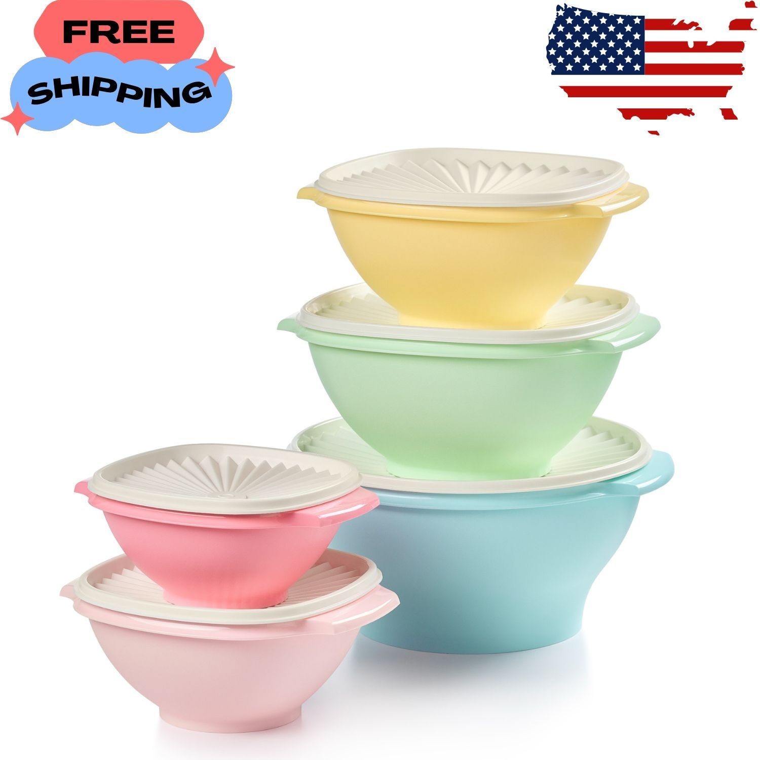 Plastic Food Storage Container Set with Lids (5 Count)