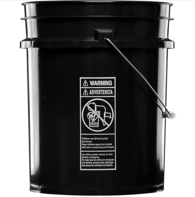 House Naturals 5 Gallon Black Food Grade BPA Free Bucket Pail with Screw on Air