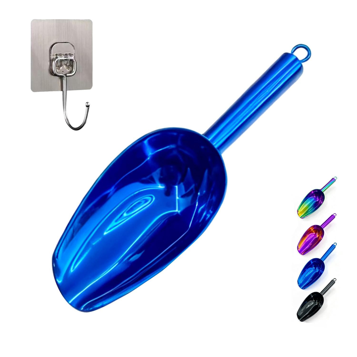 6oz Stainless Steel Ice Scoop for Freezer，Kitchen Ice Scooper for Ice Maker, …