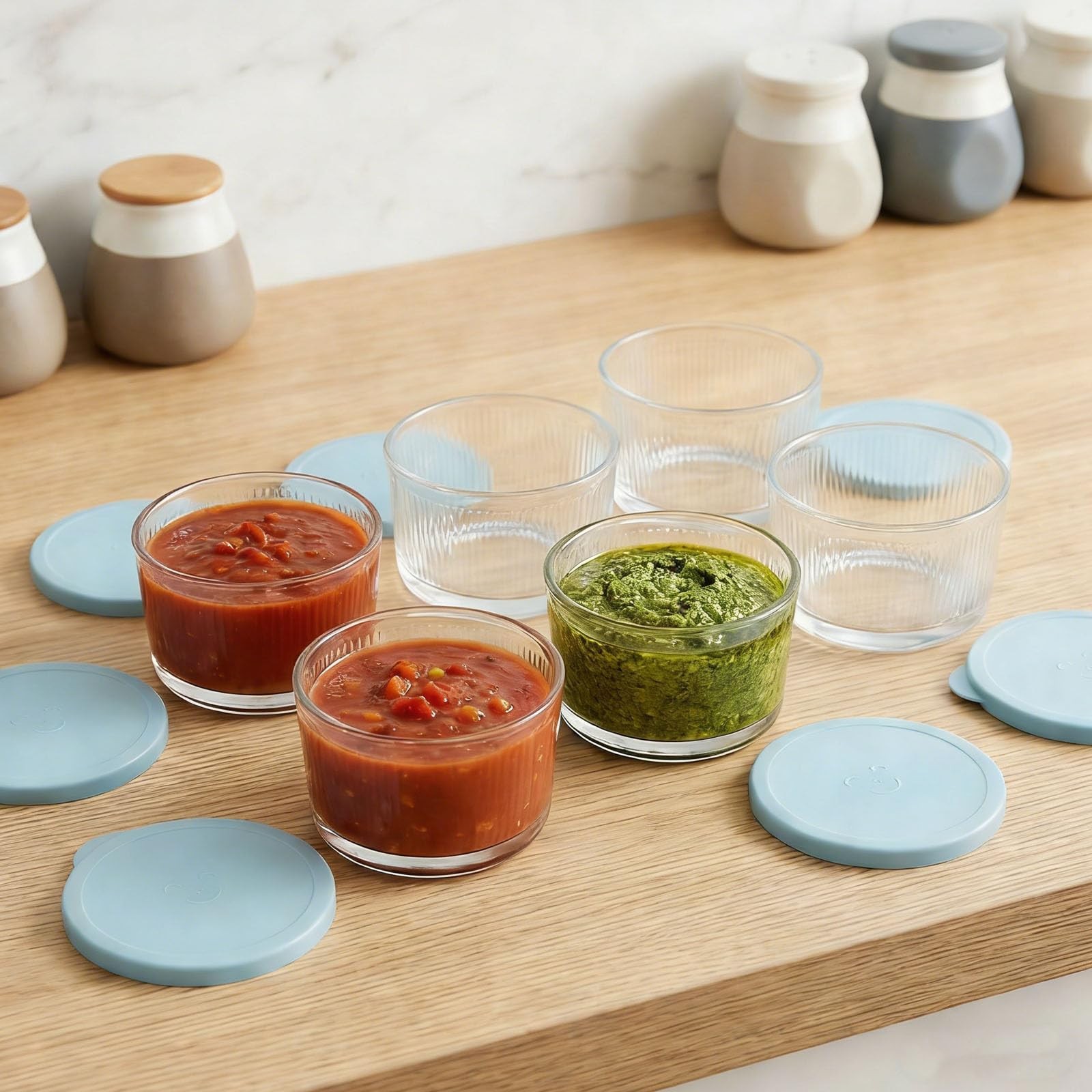 Salad Dressing Container 6.7oz Glass,Leakproof Sealed Sauce Containers,Clear …