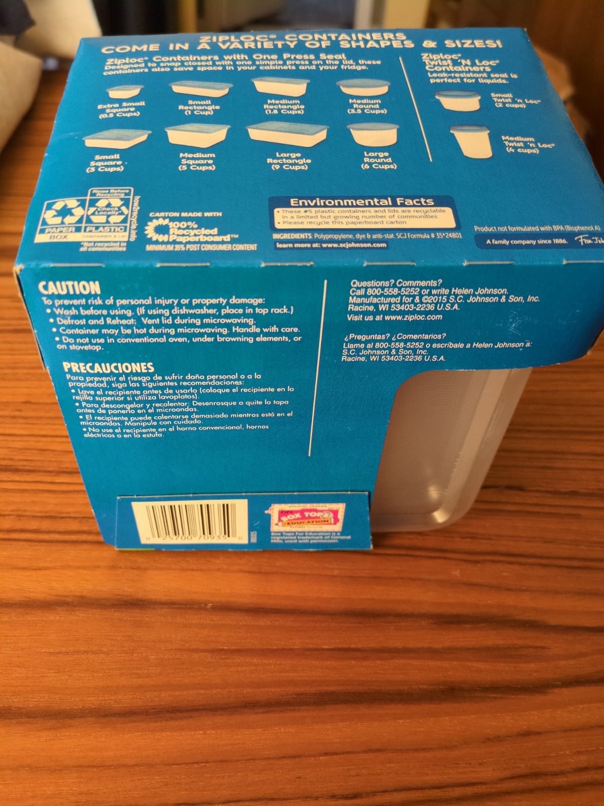 Ziploc Small Square Container – 4 Count