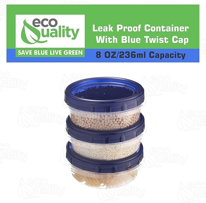 8oz Twist Top Storage Containers – Airtight Plastic Food Storage Canisters 192pc