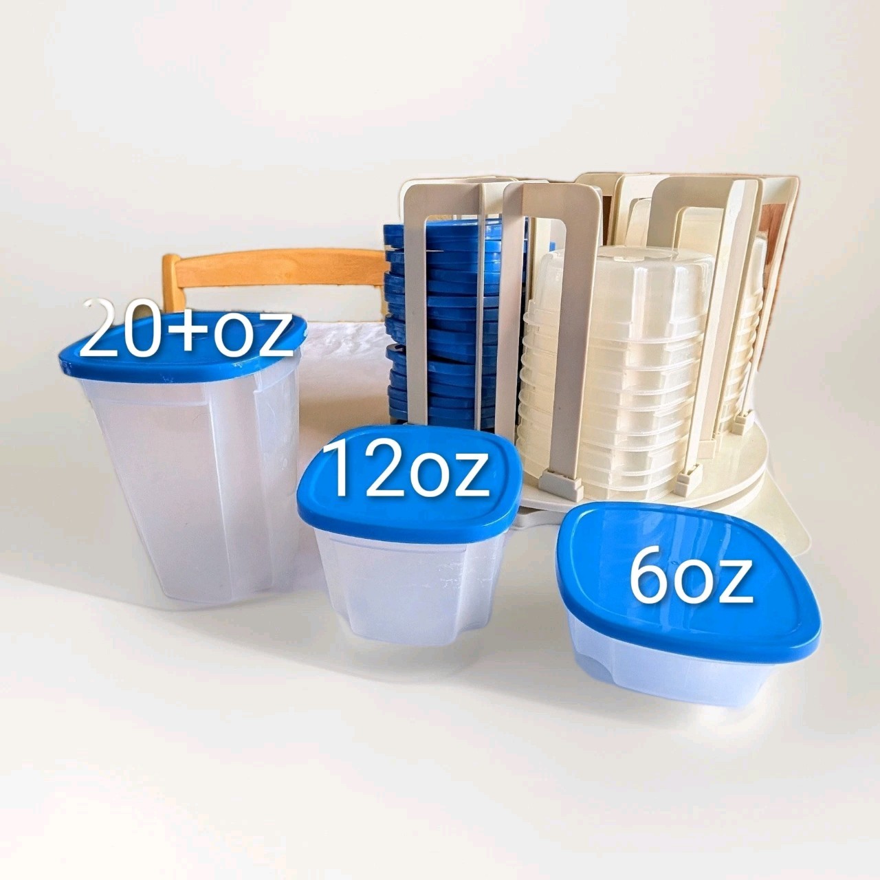 Spin’N’Store Revolving Food Storage System 49 Pieces Compact Stacking 6,12,22 oz