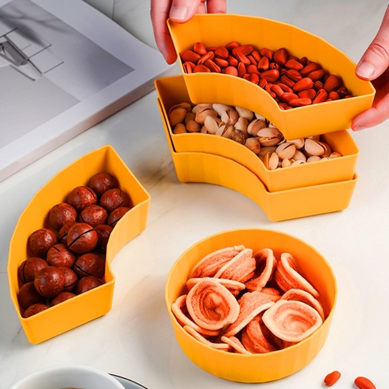 Practical Single Layer Rotating Fruit Display Tray Functional Snacks Candy Plate