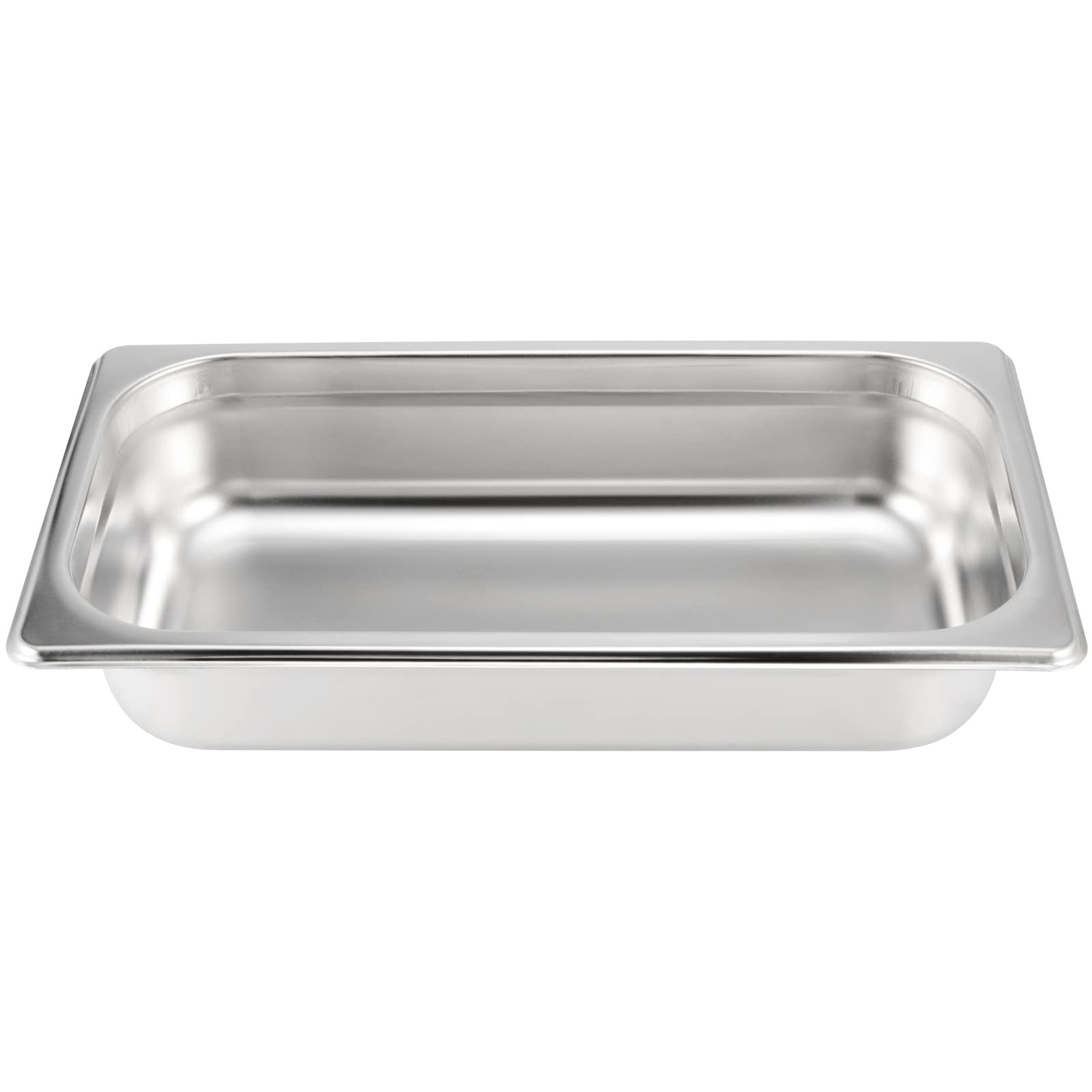 4 Pack 1/3 Size x 2.5 Inch Deep Steam Table Pan, 12.8″x6.9″x2.6″ Stainless St…