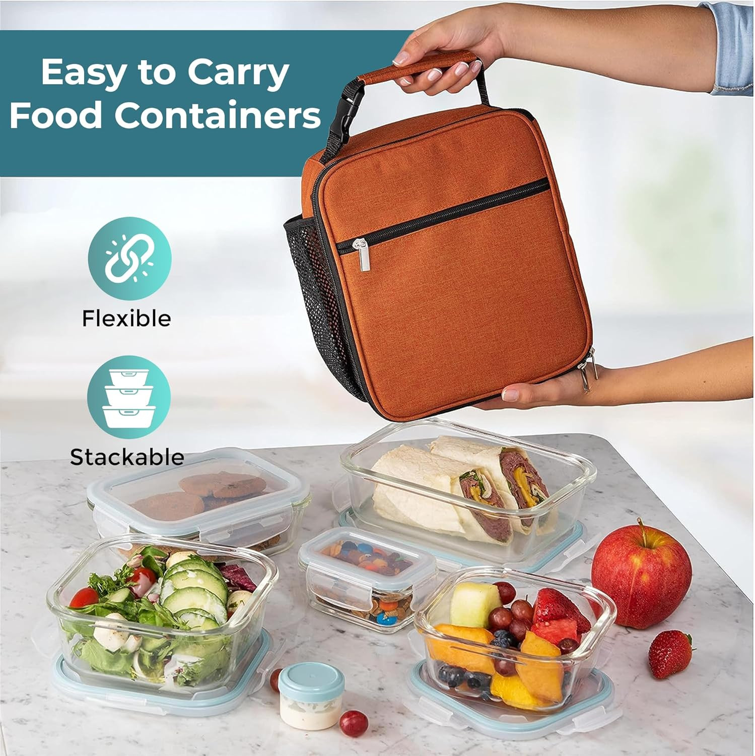 35 Pc Set Glass Food Storage Containers with Lids – Meal Prep Airtight Bento Box